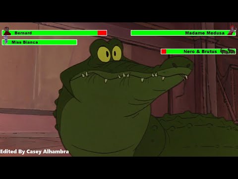 The Rescuers (1977) Crocodile Attack with healthbars