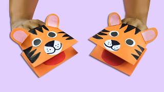How to Make a Tiger Paper Hand Puppet | Fun & Easy DIY Tiger Puppet Craft