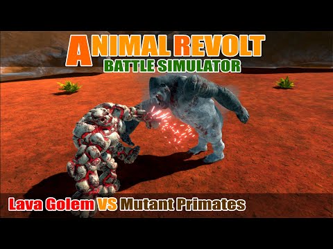 Lava Golem vs Mutant Primates - Animal Revolt Battle Simulator