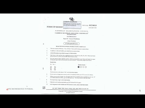 CXC CSEC January 2023 Mathematics Paper 1