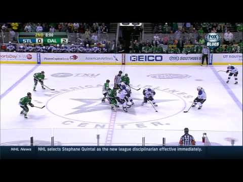 Tyler Seguin snap shot PPG 2-0 St. Louis Blues vs Dallas Stars 4/11/14 NHL Hockey.