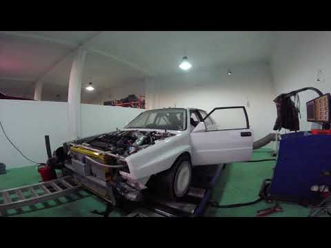 Lancia Delta Integrale dancing on the dyno
