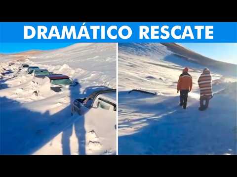 Cinematográfico rescate en medio de la nieve en Catamarca: autos y más de cien personas atrapadas