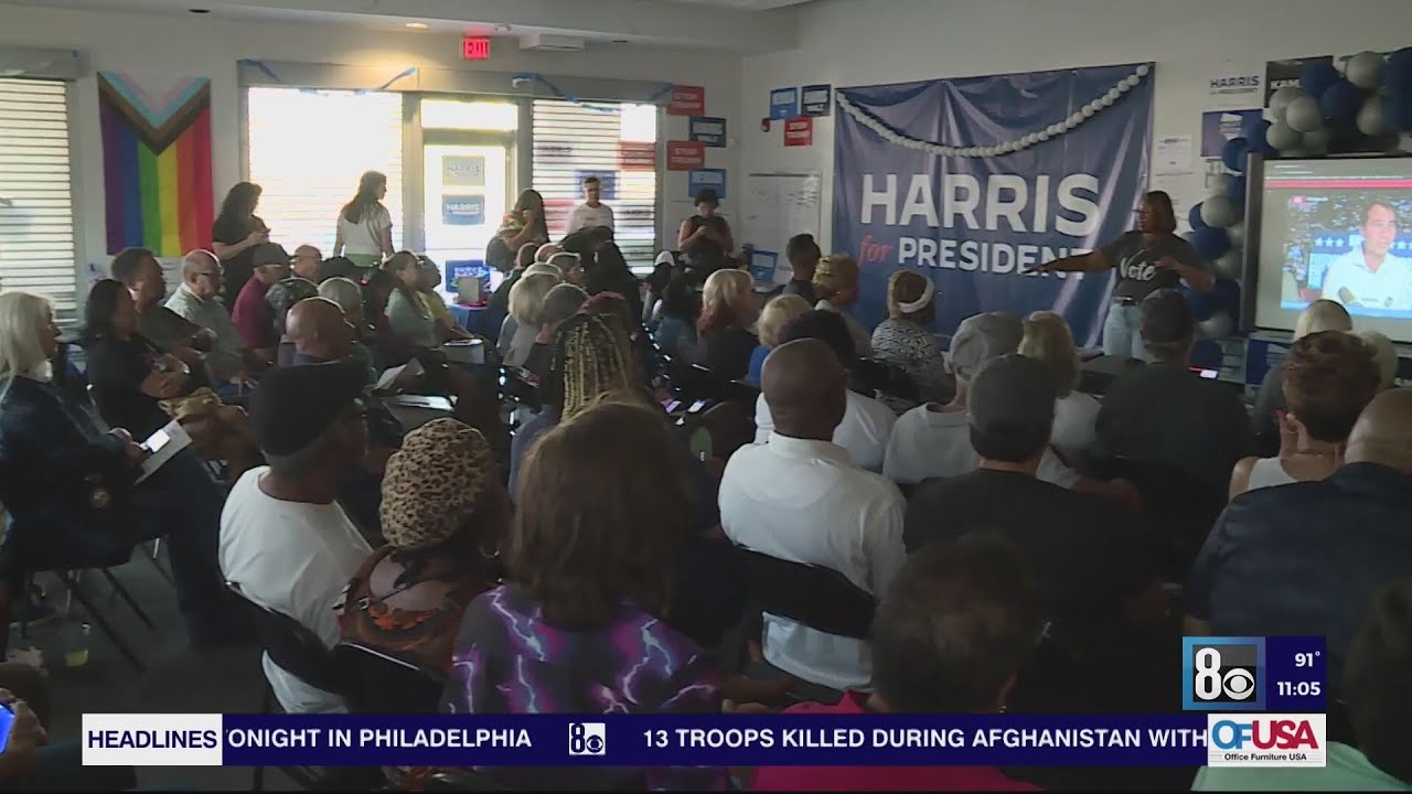 Kamala Harris supporters attend presidential debate watch party in North Las Vegas