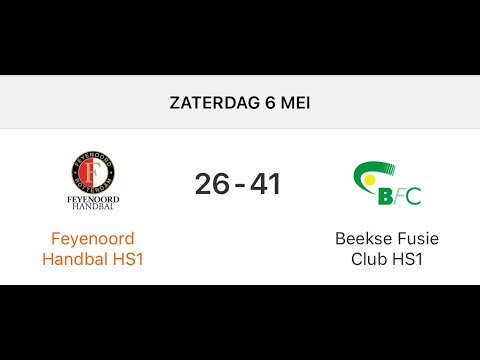 Feyenoord Handbal HS1 - Beekse Fusie Club HS1, eindstand 26-41