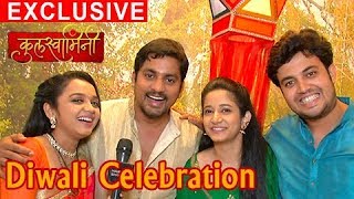 Kulswamini Starcast Real Life Diwali Celebration | Star Pravah Serial | Sangram, Rashmi, Prasad video