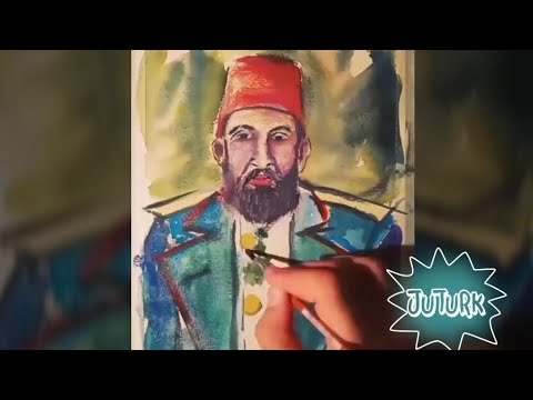 Sultan Abdülhamid oil painting by his fan