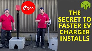 The Secret of FASTER commercial EV charge point installation - EVBLOCKS pedestal base.