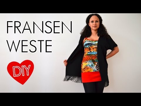 DIY Upcycling T-Shirt mit Fransen - Hippie Boho Fransenweste selbst machen - Aus alt mach neu