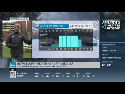 The Weather Channel Live Winter Storm Deigo Coverage