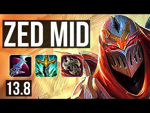 ZED vs K'SANTE (MID) | 8/0/6, 1.4M mastery, 500+ games, Legendary | KR Master | 13.8