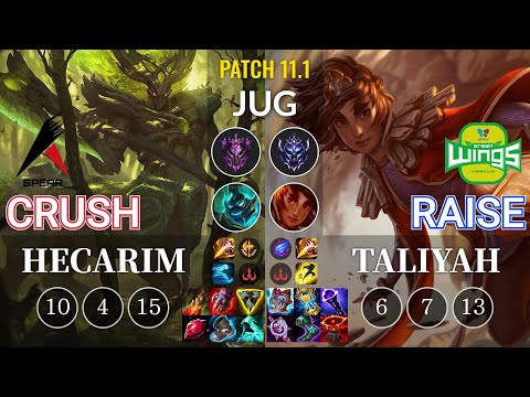 ASP Crush Hecarim vs JAG Raise Taliyah Jungle - KR Patch 11.1