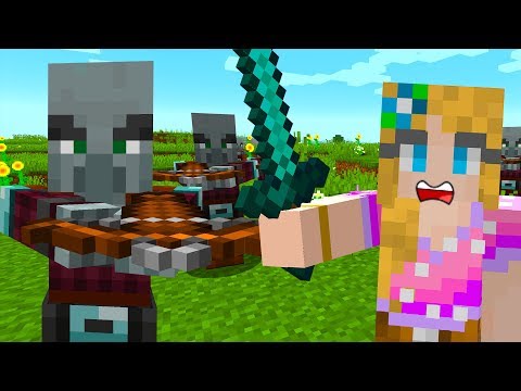 Kawaii Kunicorn - I Got Raided By Pillagers!  Minecraft Survival Part 4