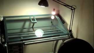 New Desk Setup - Studio Designs Glass Top Futura Drafting Table