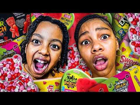 Eating Only VALENTINE'S CANDY For 24 Hours!