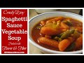 Homemade Vegetable Soup With Spaghetti Sauce