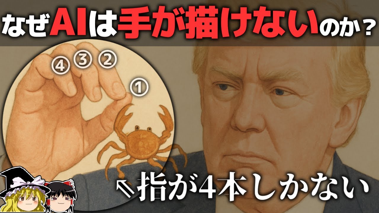 【AIの謎】なぜAIは『手』をまともに描けないのか？【ゆっくり解説】