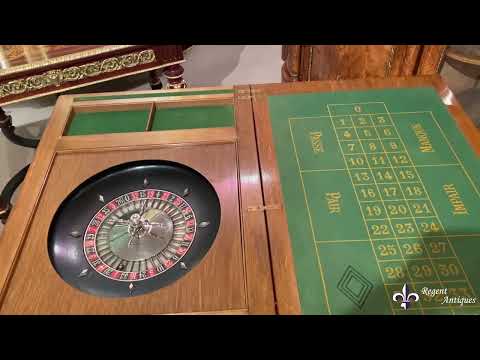 Antique Victorian Pollard Oak Games Card Roulette Table