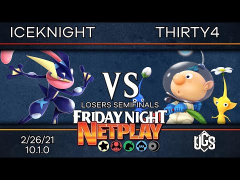 Friday Night Netplay #41 - Losers Semifinals - IceKnight(Greninja) Vs. thirty4(Olimar)