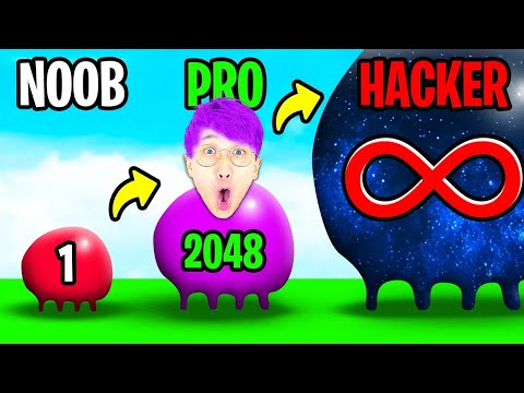 NOOB vs PRO vs HACKER In BLOB MERGE 3D! (MAX LEVEL 2048 ALL SKINS!)