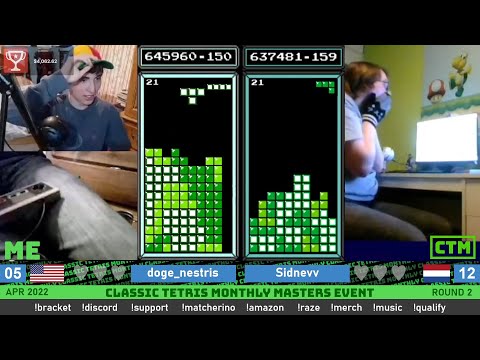 THE FINAL TOP 8 SPOT! Doge Sidnev | Round 2 | Classic Tetris Monthly MEGA MASTERS