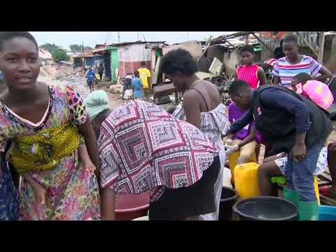 Accra flooded again: Residents resort to water from broken pipe as water supply to Alajo remains cut