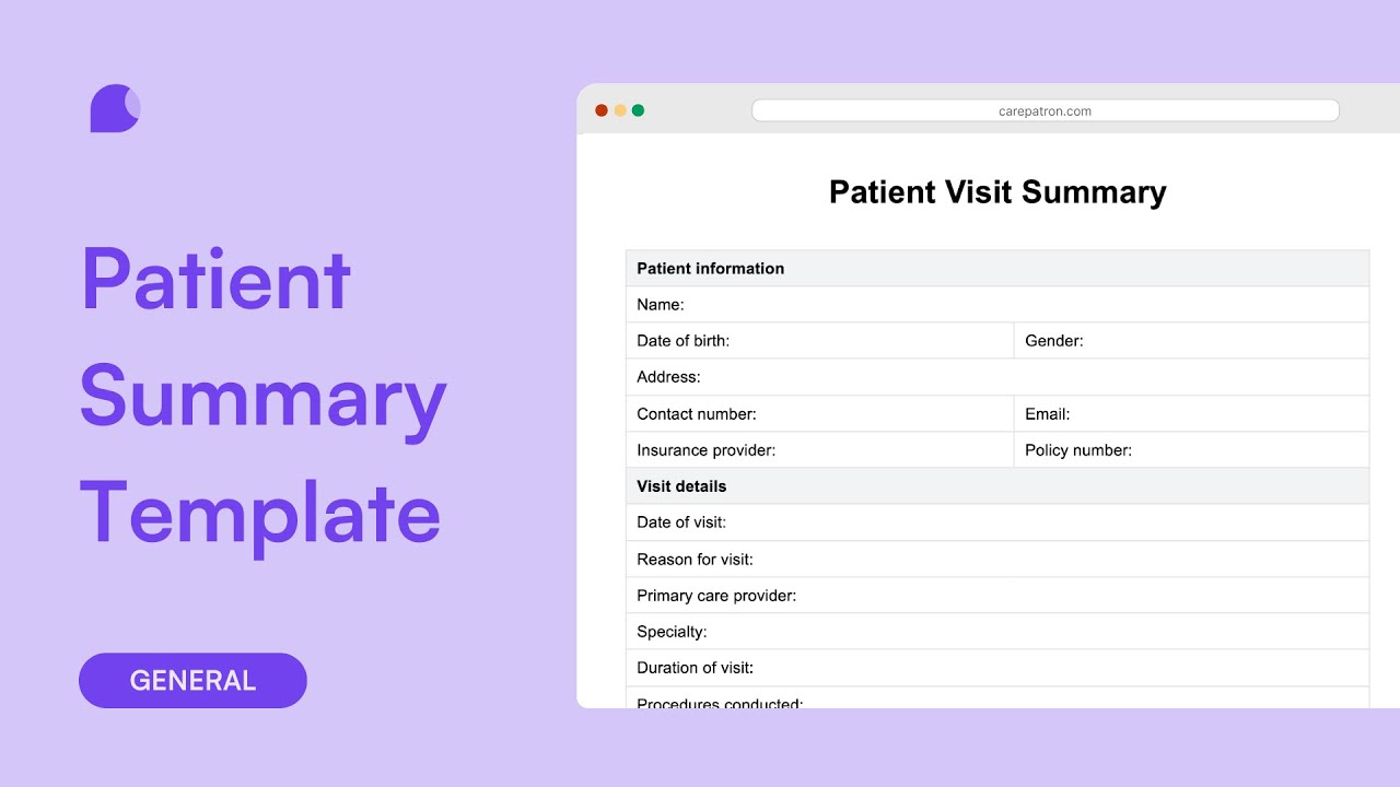 Patient Summary Template