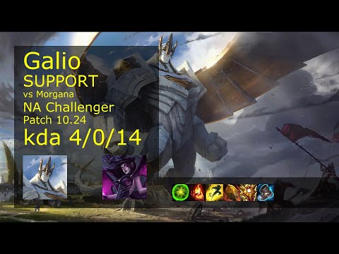 Galio Support & Jhin vs Morgana & Karthus - NA Challenger 4/0/14 Patch 10.24 Gameplay