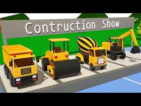 Trucks for Kids Construction Show - #excavator, Dump Truck, Mixer Truck in Surprise Eggs