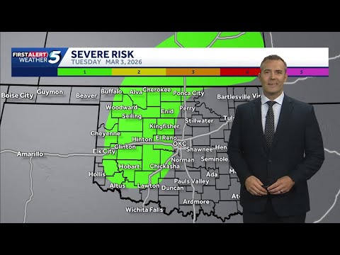 Severe Storm Timeline: Oklahoma could see storms with hail threat late Tuesday