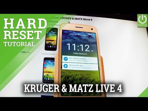 How to Hard Reset in KRUGER & MATZ Live 4 - Clear eMMC / Remove Pattern