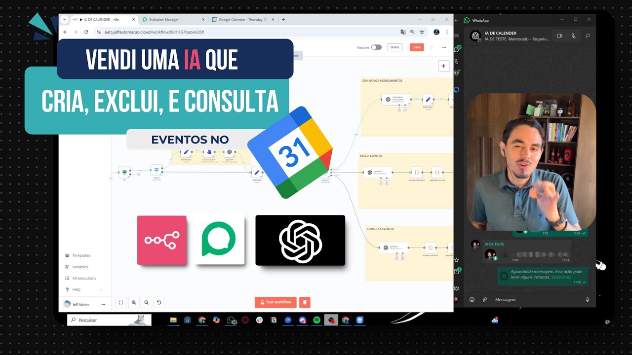 A MELHOR IA DE CALENDER - COMO FAZER E VENDER - N8N + Evolution + CALENDER