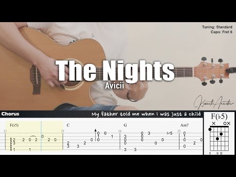 The Nights - Avicii | Fingerstyle Guitar | TAB + Chords + Lyrics