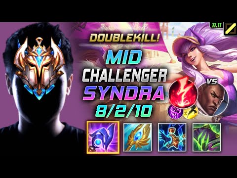 Challenger Syndra MID vs Lucian - 챌린저 미드 신드라 템트리 룬 루덴 감전 シンドラ Синдра 暗黑元首 星朵拉 - LOL KR 11.11