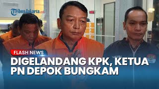 KPK Tetapkan Pimpinan PN Depok Jadi Tersangka Suap Lahan, Kompak Bungkam Pakai Rompi Oranye