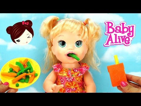 Bebe Alive Come Papilla de PLAY DOH - Sara Comiditas Divertidas Muñeca Baby Video