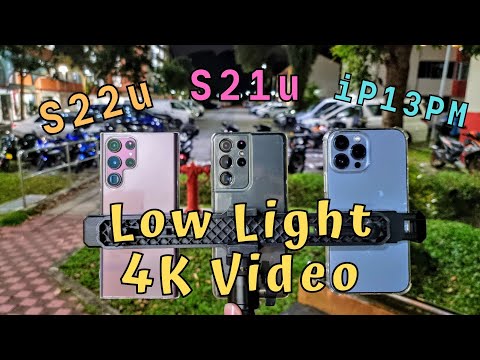 Galaxy S22 Ultra vs S21 Ultra vs iPhone 13 Pro Max Low Light 4K Video Test | Exynos Saga Again?
