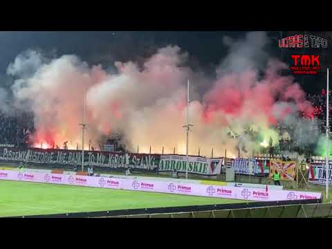 Oprawa kibiców Zagłębia Sosnowiec w meczu z Wisłą Kraków 28.10.2022