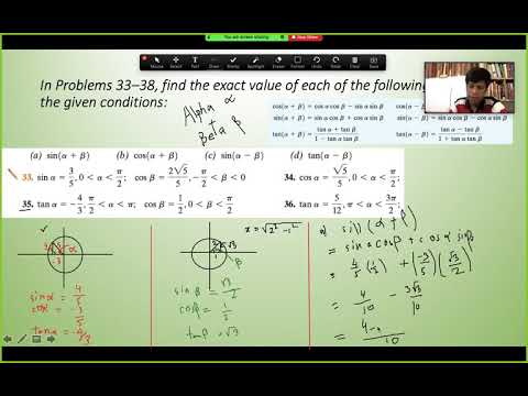 Lesson 8s: Finding the exact value of trigonometric functions under the given conditions
