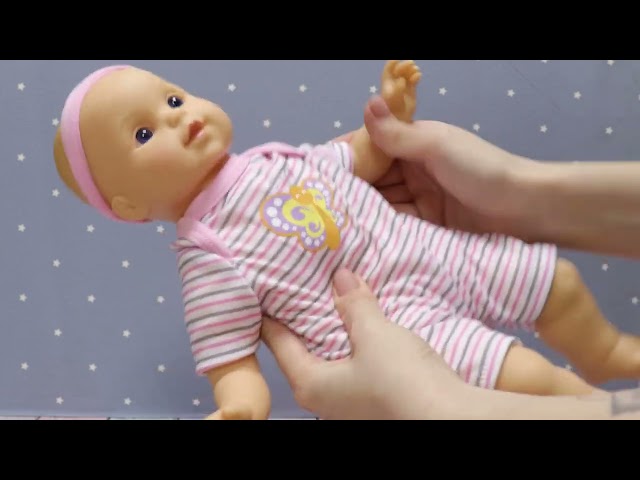 Пупс Bumbleberry Babies мягкий животик с розовым слюнявчиком с 2лет - видео