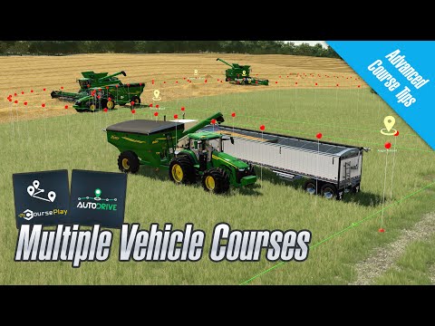 Multiple Combines and Auger Wagons - Courseplay and Autodrive Tutorial
