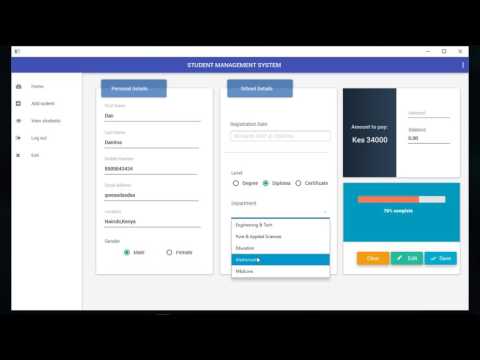Javafx material design student management system.