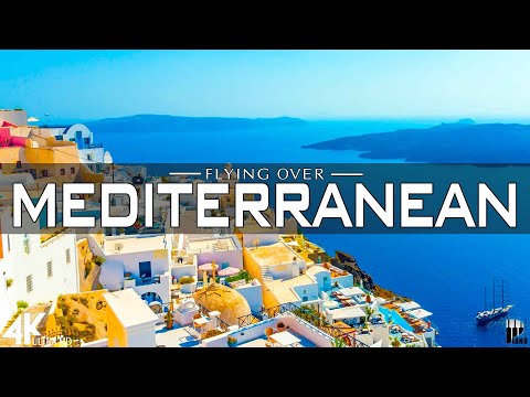FLYING OVER MEDITERRANEAN SEA 4K - Wonderful Natural Landscape With Calming Music For New Fresh Day