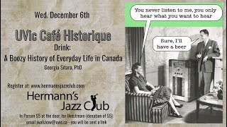 UVic Café Historique: Drink: A Boozy History of Everyday Life in Canada - Dec. 7, 2023