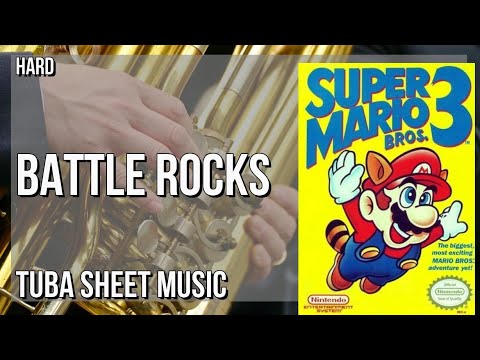 Tuba Sheet Music: How to play Battle Rocks (Super Mario Bros 3) by AmIEviL