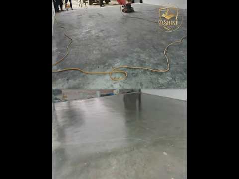 Factory cement floors, after being polished and revitalized instantly