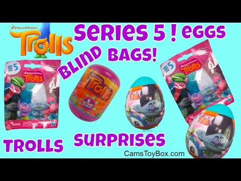 Trolls Series 5 Blind Bags Surprise Capsule Plastic Eggs Opening Dreamworks Toys Fun Kids Play