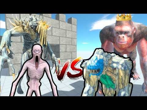 KING SCOURGE, SCP-096 & INFERNALS VS KING GORO, YETI & PRIMATES - ANIMAL REVOLT BATTLE  SIMULATOR
