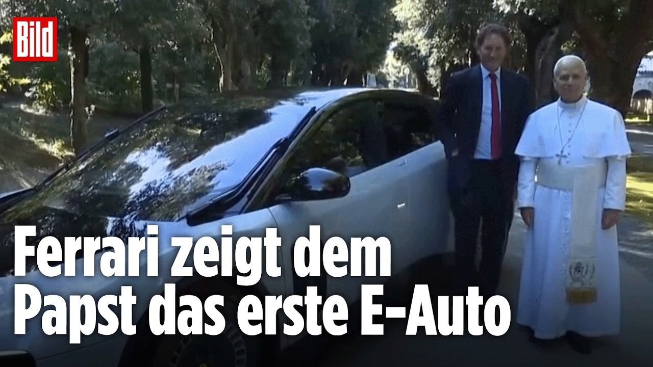Papst Leo XIV testet Elektro-Ferrari: E-Auto „Luce“ sorgt in Italien für heftige Kritik