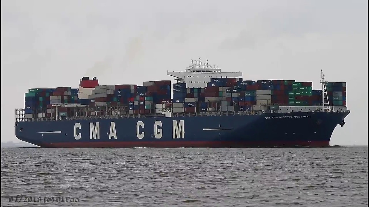 CMA CGM AMERIGO VESPUCCI | Elbe Höhe Otterndorf